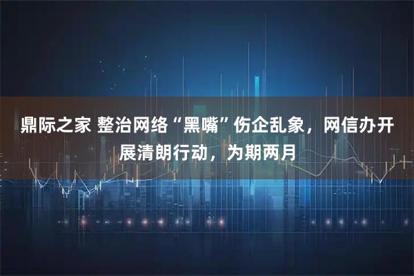 鼎际之家 整治网络“黑嘴”伤企乱象，网信办开展清朗行动，为期两月