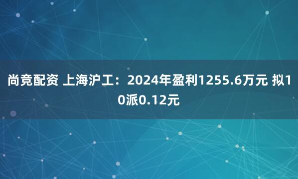尚竞配资 上海沪工：2024年盈利1255.6万元 拟10派0.12元