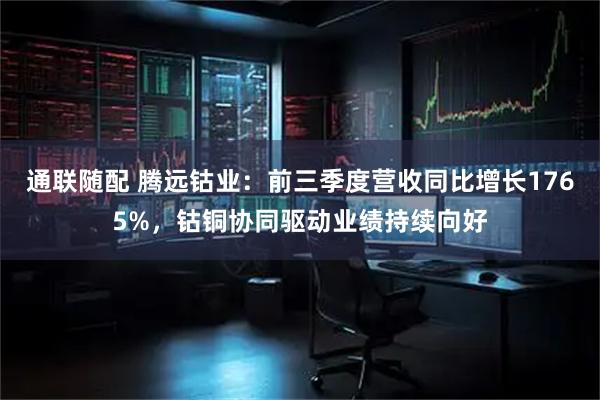 通联随配 腾远钴业：前三季度营收同比增长1765%，钴铜协同驱动业绩持续向好